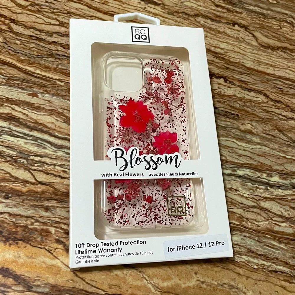 Red Floral Apple iPhone 12 and iPhone 12 Pro Phone Case